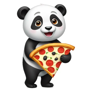 panda holding a pizza iPhone emoji sticker
