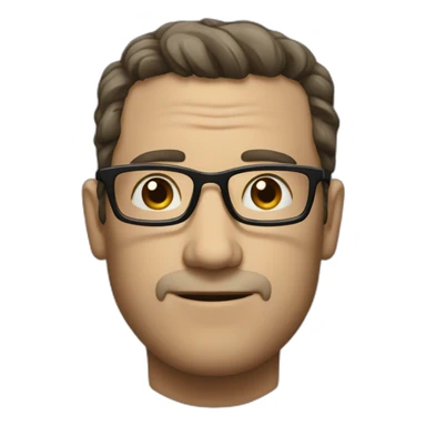 Tall man with glasses and weird look sticker