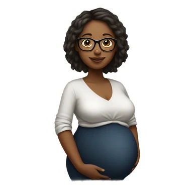 Pregnant girl wearing glasses  sticker