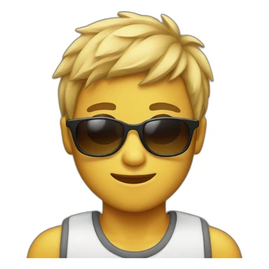 boy with capback and sunglass sticker