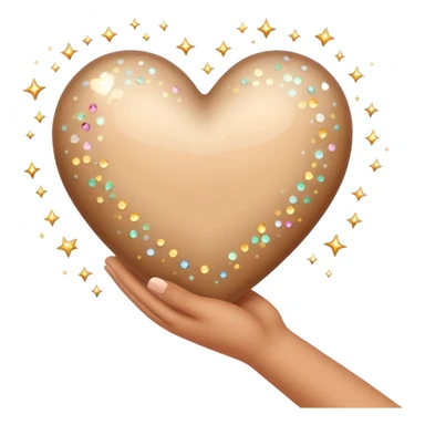 Beige heart with sparkles on the arm sticker