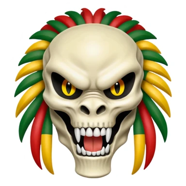 smiling bone predator from movie predator with rasta sticker