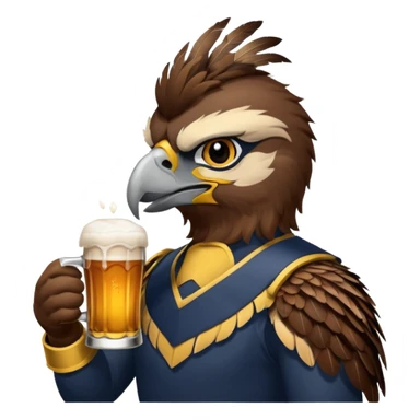 Seahawk drinking beer sticker