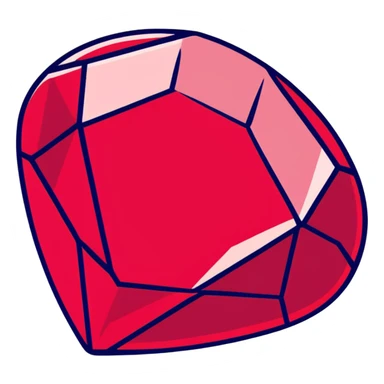 ruby gemstone with facets sticker