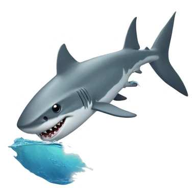 shark chasing a fish sticker