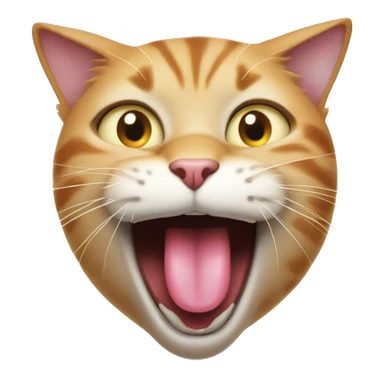 Cat with mouth open with tounge sticker
