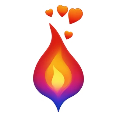 Heart transitioning into a flame sticker