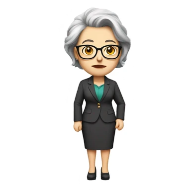 southpark white middle aged female professor with glasses, holding a piece of chalk, wearing blazer and skirt,  hair up, high heels sticker