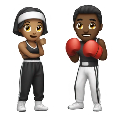 Boxing guy and girl sticker