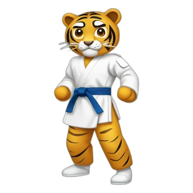 Taekwondo tigre estilo animé sticker