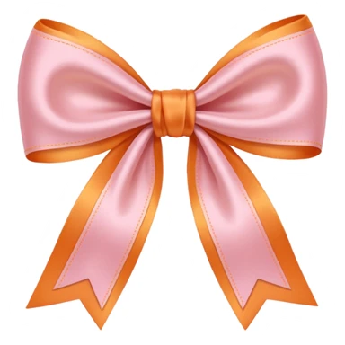 Light Pink light orange bow sticker