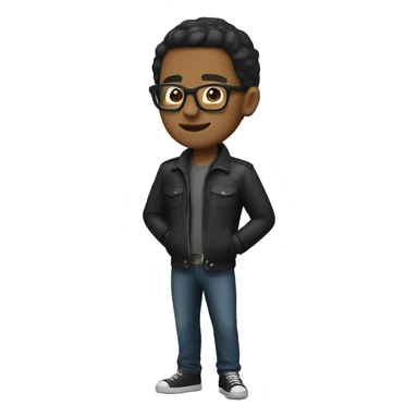 Nerd with moto jacket sticker