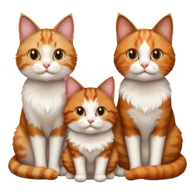 3 cats different colours including brown tabby and white, calico, and ginger and white sticker
