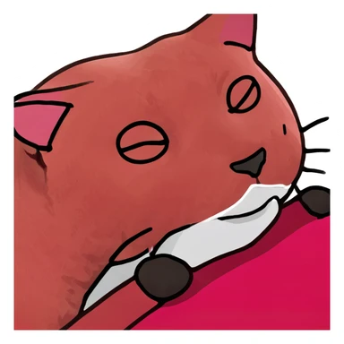 Hot pink Cat sleep  sticker