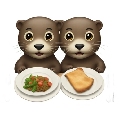 Otter couple out to dinner sticker