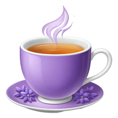 Lavender tea cup with hot tea inside, and petals inside  sticker