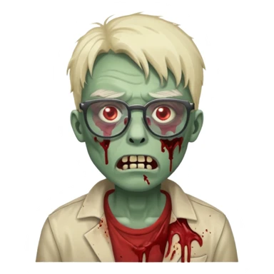 zombie wtih glasses  sticker