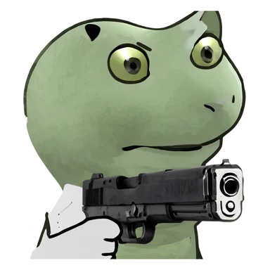 cat with a gun sticker