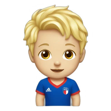 blond baby with a French team football t-shirt sticker
