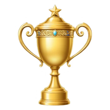 A decorated golden trophy  sticker