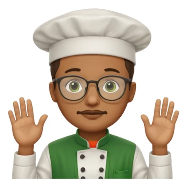 chef with green apron, wearing glasses sticker