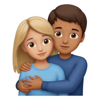 A girl and a boy hugging each other sticker