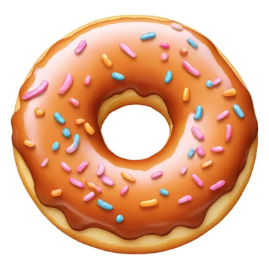 donut with orange glaze sticker