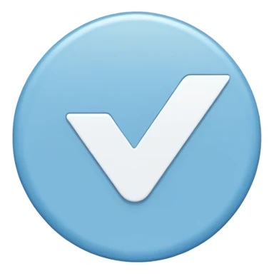 Circulo azul claro con chulito blanco en medio  sticker