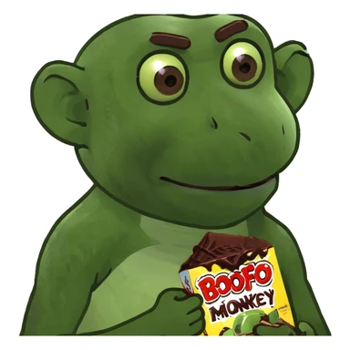 Monkey with chocolate  sticker