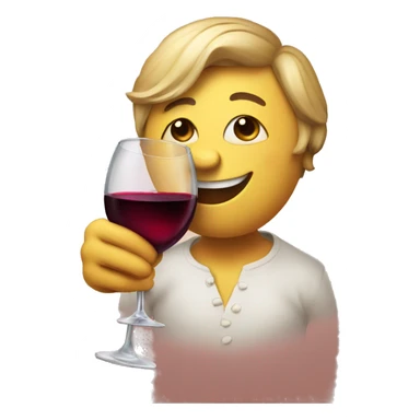 one smiley in love drinking wine sticker