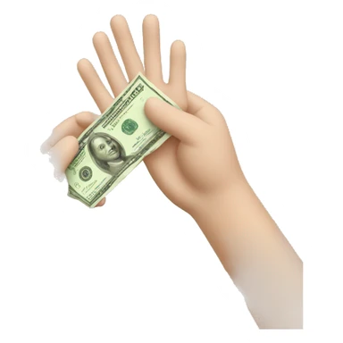 money in hands sticker