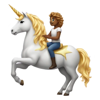 Person riding on giant unicorn  sticker