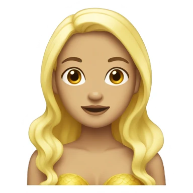 Yellow mermaid with white/tan skin  sticker