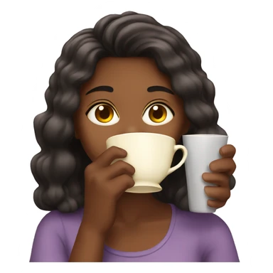 Girl sipping tea sticker