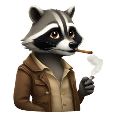 raccoon smoking sticker