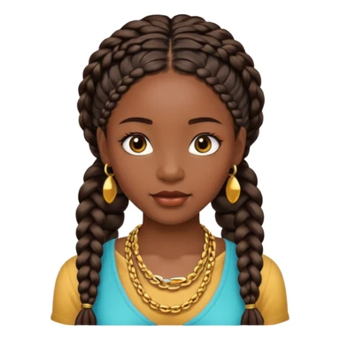 A beautiful black girl with braids sticker