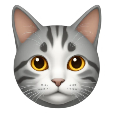 mostly gray and white, with a little orange, fat female cat sticker