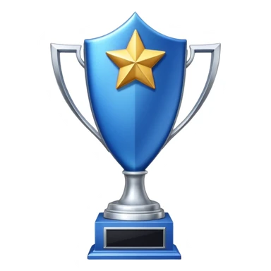 leaderboard trophy- blue and silver only sticker