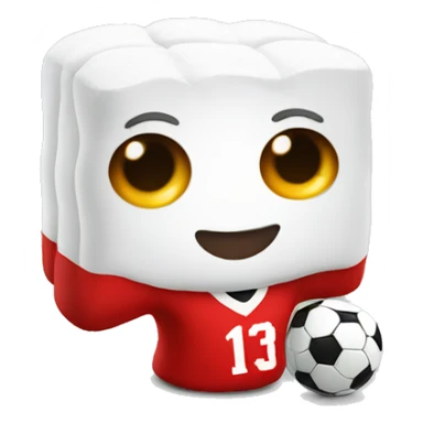 Marshmallow with soccer jersey 13 sticker
