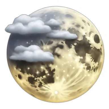 moon with clouds sticker
