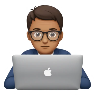 a man behind mackbook the man being little visible form the front sticker