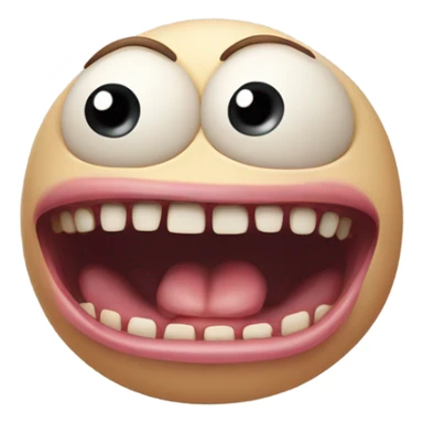 Horrific creature with lots of excess skin. vertical mouth sticker