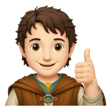 Frodo from lord of the ring doing a thumb up sticker