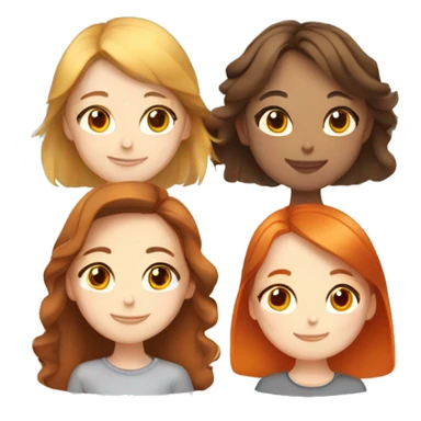 Three girls, one Chinese with brown eyes, one Turkish light red hair with orange eyes and one Russian dark blonde with gray eyes. Smiling and dreaming of a perfect shared flat. sticker