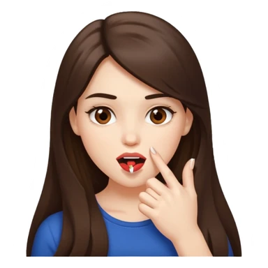 Une fille brune et blanche qui se mord un ongle comme si elle draguait qqn sticker