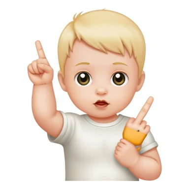 Baby with middle finger sticker