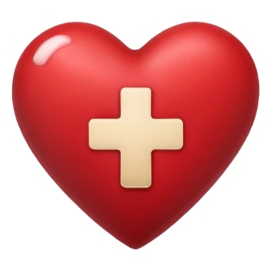 a dark red heart glued together with a Band-aid sticker
