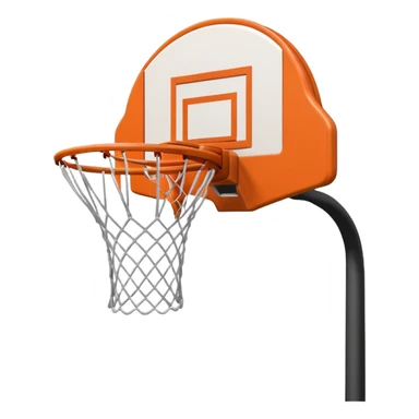basketball hoop object icon, backboard and rim, net details, 3D cartoon, mobile game icon style, centered, clean background, no text, no watermark
 sticker