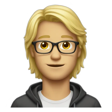 blond guy with glasses sticker