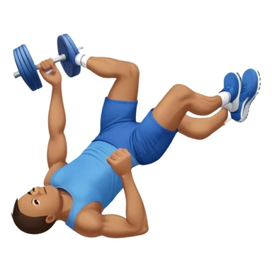 side-view of guy in blue shorts doing decline crunches sticker